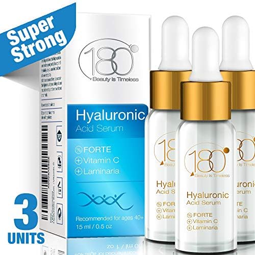 Hyaluronic Acid Vitamin C Facial Serum Strong- Pack of 3-180 Cosmetics - Face Lift Skin Serum for Face and Eyes - Pure Hyaluronic Acid For Immediate Results - Hydrating - Anti Aging - Wrinkles