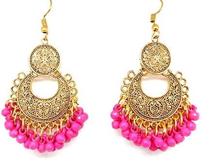 Big Christmas Gift Designer Gold Afghani Tribal Dangler Chandbali Earrings for Girls Fancy Party Wear Earrings for Women, Birthday Gift