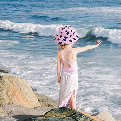Kirecoo Baby Sun Hat, Toddler Breathable Bucket Hat Cap with Mesh Storage Bag (Whale, 2-3 Years)