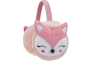 TINAYAUE Kids Winter Warm Earmuffs with Cute Animal Pattern Plush Ears Cover Warmers Protector for School Travel 3-8 Years