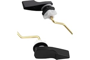 ANJOES Universal Metal Side Mount Toilet Handle - Toilet Flusher Lever Replacement Compatible with American Standard/Mansifield, with Flapper Chain, Matteblack