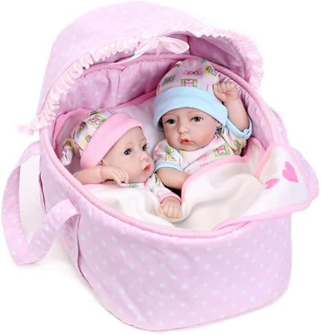 Amazon Co Jp 手作りの赤ちゃん双子人形 かわいい生まれ変わった人形 11インチの眠っている子供のおもちゃ ホーム キッチン