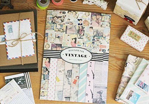 14 Sheets A4 A3 Size VINTAGE Deco Sticker Paper Pack Diary Scrapbooking CN