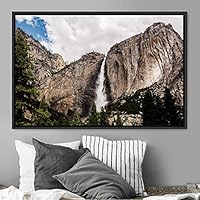 Framed Canvas Wall Art Mountainfalls Group Multicolor Nature Photography Realism Relax/Calm - 16x24 inches