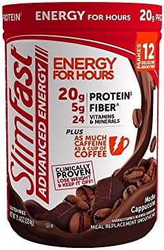 Slimfast Advanced Energy Mocha Cappuccino Smoothie Mix Powder Meal Replacement Shake 11 4oz 324g Canister Amazon Ae