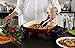 Oster Titanium Infused DuraCeramic Electric Skillet, 12 Inch, Square, Candy Apple Red (CKSTSKFM12MR-TECO)