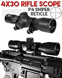 Trinity 4x30 Rifle Scope P4 Sniper Reticle for Bt Combat Paintball Gun Black, Paintball Gun Scope, Paintball Gun Sight Black.
