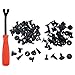 Powseed Auto Repair Set 1pcs Steel Fastener Removal Open Door Panel, 20 pcs 8mm and 20pcs 10mm Push-Type Plastic Bumper Fender Rivet Clips