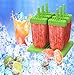 Popsicle Molds, Ozera Set of 6 Ice Pop Molds Maker, Popsicle Trays - With Silicone Funnel & Cleaning Brush - Assorted Colors (Light Green)