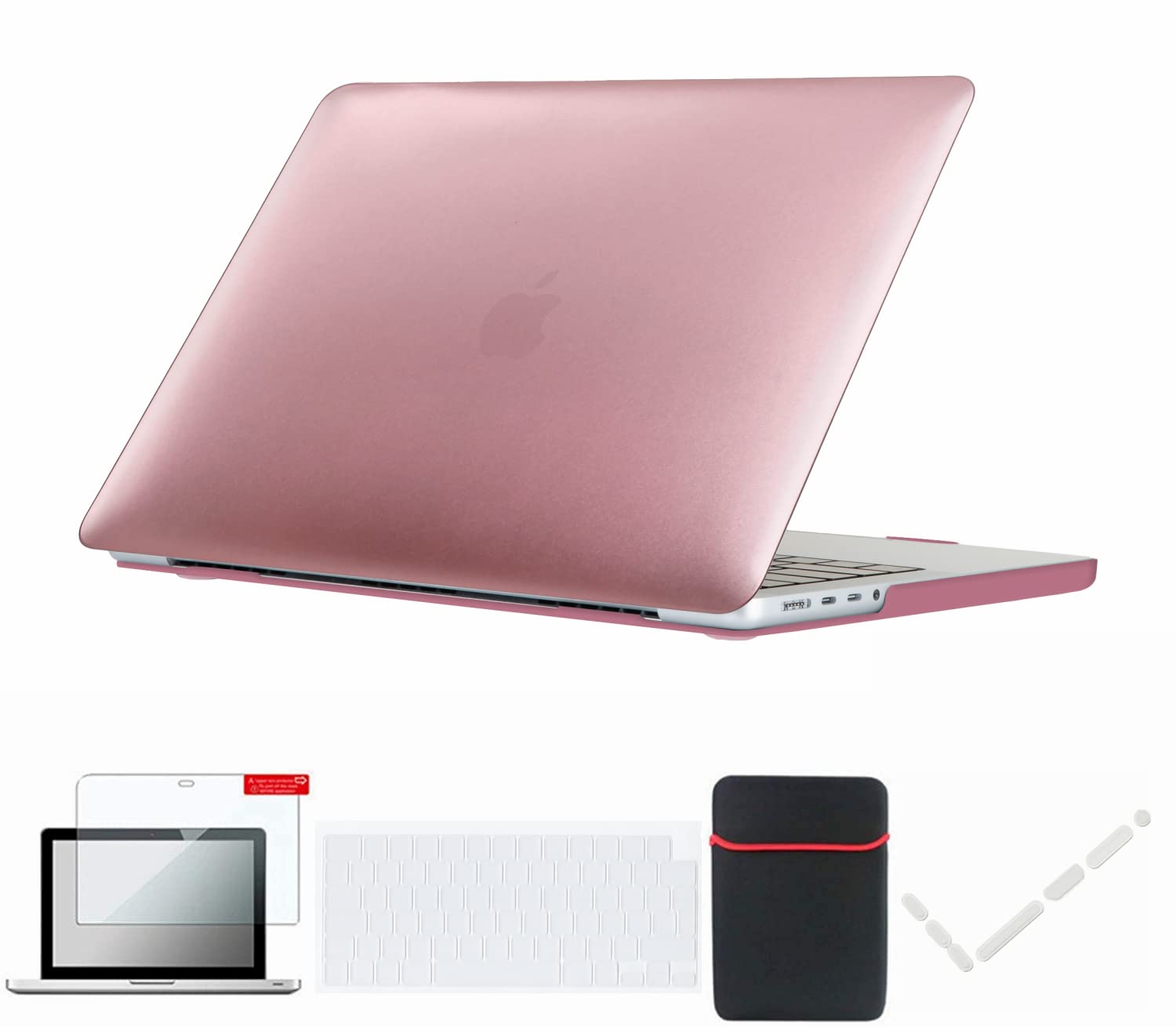 Se7enline Compatible with 2025 2024 2023 2022 2021 MacBook Pro 14 inch Case for Model A2918 A2992 A3112 A3401 A2779 A3434 M5 M4 M3 M2 M1 &Sleeve&TPU Keyboard Skin&Screen Protector&Dust Plug,Rose Gold