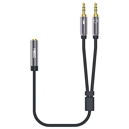 MillSO Audio Splitter Kabel Headset Adapter 3.5mm Buchse auf Klinkenstecker (Headset und Mikrofon) für PS4 Gaming Kopfhörer, 