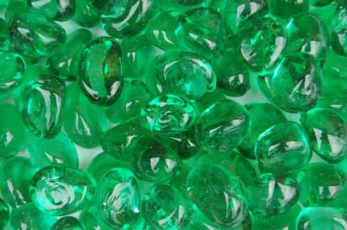 1kg Green Glass Pebbles (approx 165 pebbles) Size 12mm-23mm approx