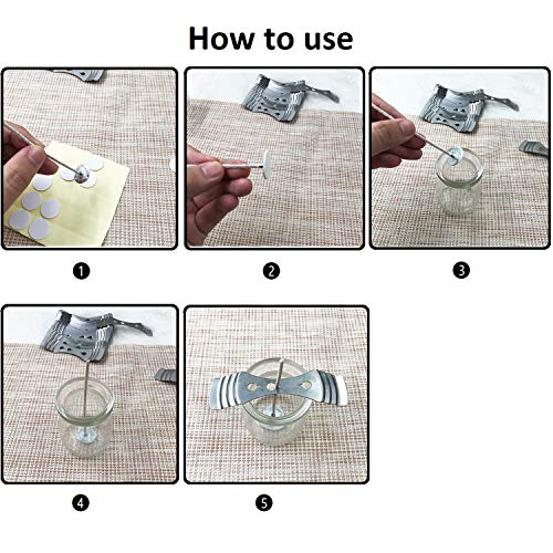 Milivixay Pack of 20pcs Candle Wick Holders Stainless Steel Candle Wick Centering Device Wick Clips for Candle Making - Thumbnail 3