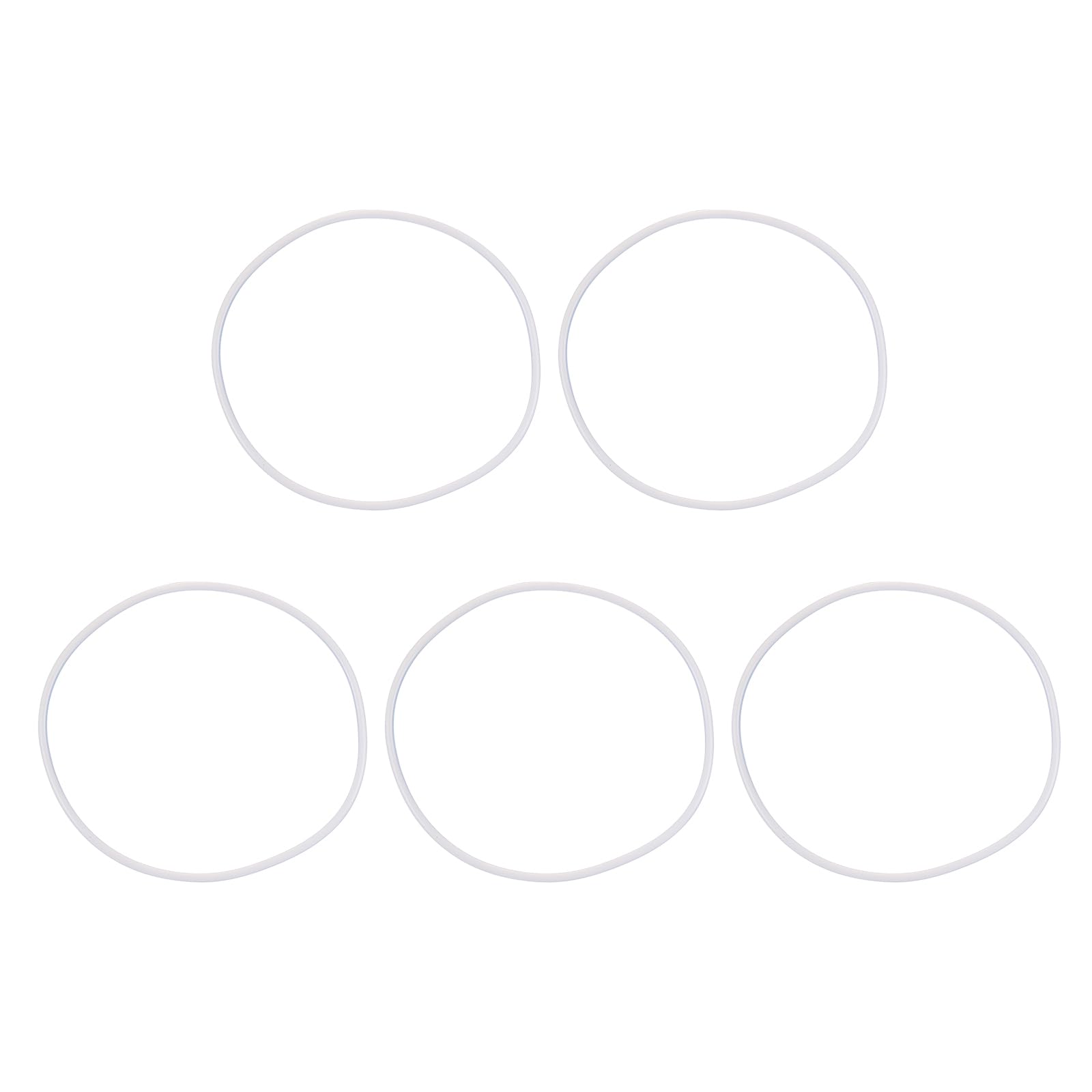 Photo 1 of MECCANIXITY Silicone O Rings 5" ID, 5.31" OD, 5/32" Width Rubber Washers 50A Durometer VMQ Seal Gasket for Plumbing Faucets Pipe Repair, White, Pack of 5