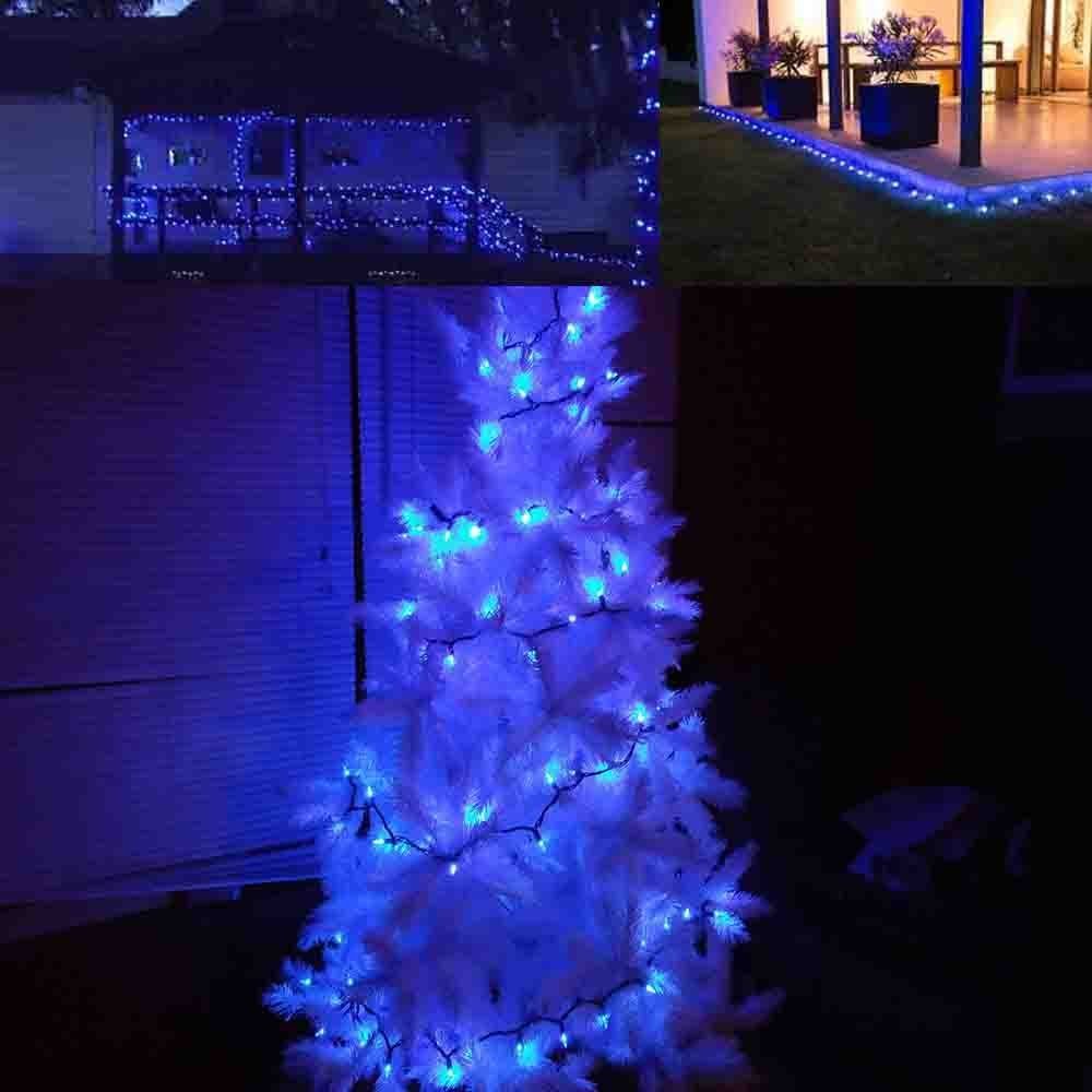 Solarmks DC-B2200 Solar 72ft Bule Outdoor String, 2 Pack 200 LED Seasonal Decorative Lighting for Home, Lawn, Garden, Wedding, Patio, Party and Holiday