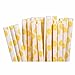 ISKYBOB 100 Pack Fruit Patterned Drinking Paper Straws Disposable Biodegradable,7.48'' Long (Lemon)