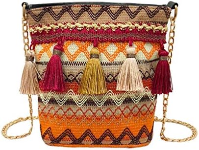body Bags for Women,iOPQO Vine Knitting Tassel Beach Shoulder Bag