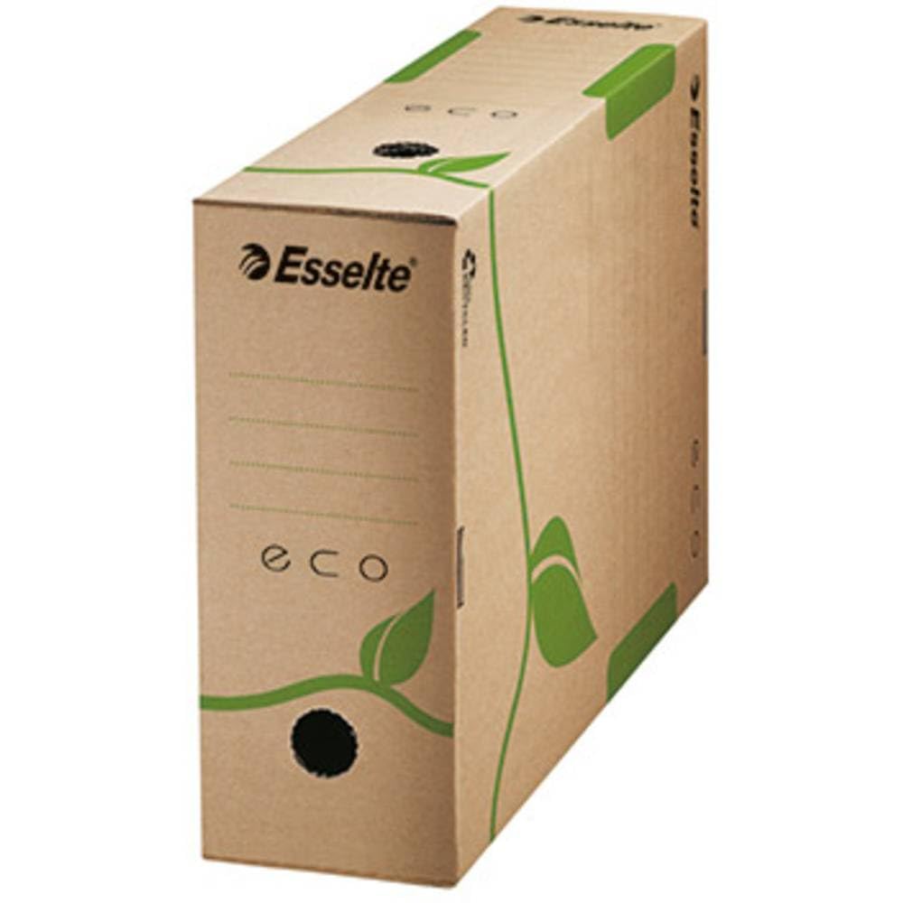 Esselte Archive Box, 100 mm Spine Width, A4, 100% Recycled Corrugated Cardboard, Natural Brown, Eco Archive Series, 623917