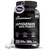 Apigenin Supplement 100mg from Chamomile Extract 120 Count - 98% purity- Apigenin Supplement for Sleep, Mood, Cognition, Prostate health - Excellent sleep aid, Non-GMO, No Fillers - 4-Month Supply