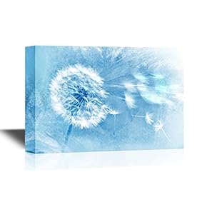 Canvas Wall Art - Dandelion on Blue Sky Background - Gallery Wrap Modern Home Art | Ready to Hang - 12x18 inches