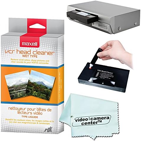 Maxell VP-200 VHS Wet Cleaner + 1 VCC113 Micro-Fiber Cloth