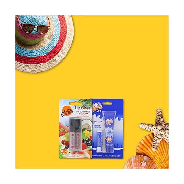 Malibu-Sun-Wind-and-Sweat-Resistant-Lip-Care-Balm-with-SPF-30-Sun-Screen-Protection-3-Pack-of-4g-Watermelon-Mint-and-Vanilla Malibu Sun SPF 30 Lip Balm Sunscreen, Watermelon, Mint and Vanilla, 3 x 5g