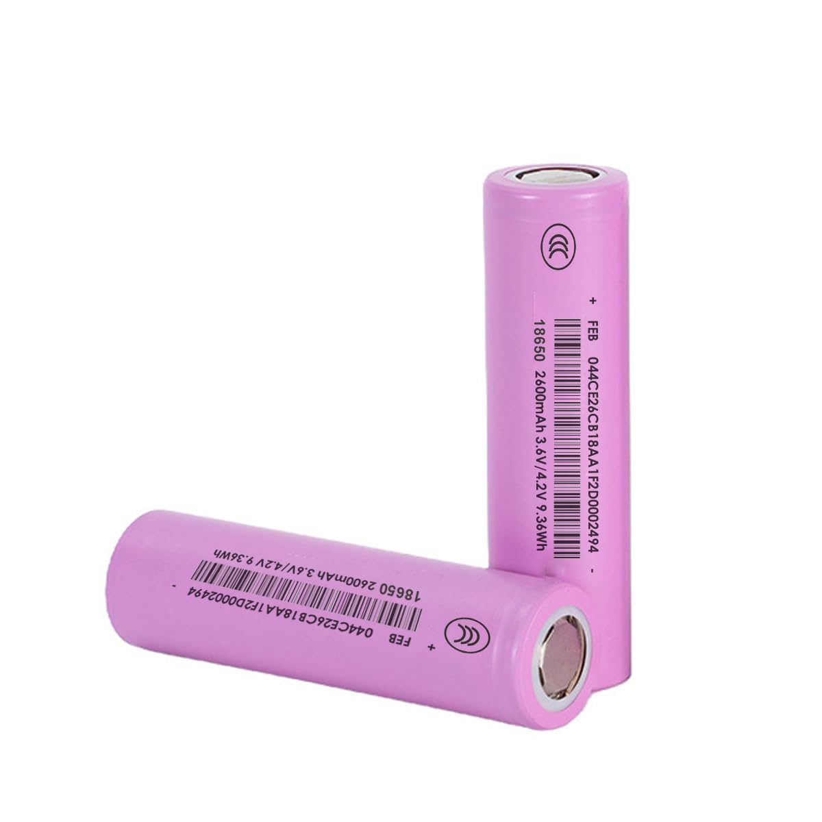 TRAELY 3.7V 2600mAh Rechargeable Li-Ion Battery Flat Top Batteries for Headlamp, Flashlight(2 Pack)