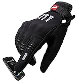 Madbike Stealth Hard Knuckle Motorcycle Gloves Touch Screen Motorbike Powersports Racing Tactical Paintball Black (L)