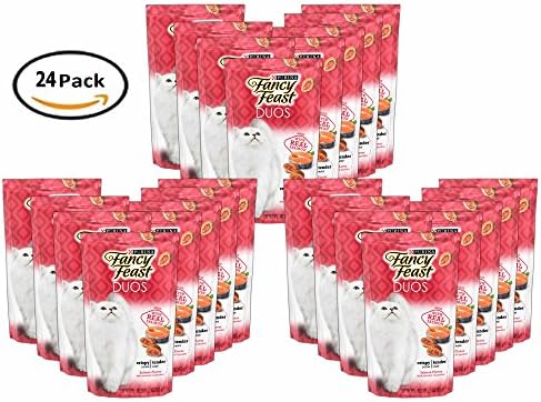 PACK OF 24 - Purina Fancy Feast Duos Salmon Flavor Cat Treats 2.1 oz. Pouch