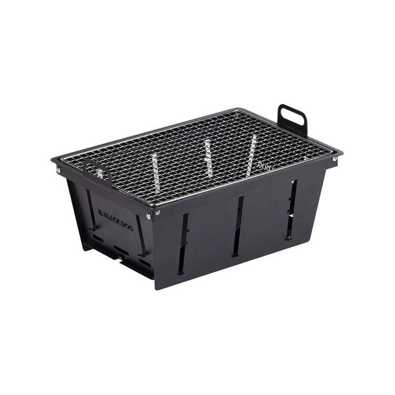 Blackdog Portable Small Grill, Outdoor Stainless Steel Charcoal Grill Used for IGT Dining Table, Easy Set Up for Outdoor Barbecues Camping Traveling Picnics Garden Beach Party - Black
