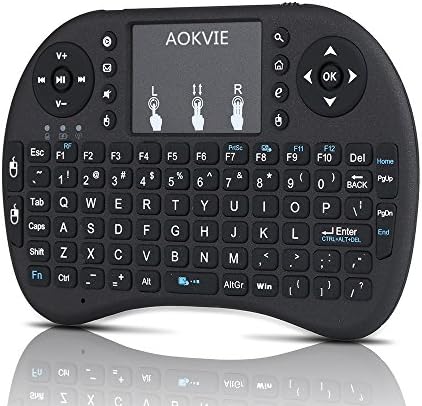 AOKVIE Wireless Mini Keyboard and Touchpad Mouse(Black)With For Pc, Pad, Xbox 360, Ps3, Google Android Tv Box