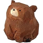 gifthub Hand-Carved Wooden Animal Ornaments,Carved Wooden Animal Ornaments,Small Home Decoration,4-5 CM(Bear)