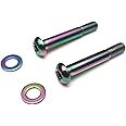 BININIU Titanium Bolt for SRAM Flat Mount Caliper, T25 M5*15-17-22-27-32-37-42mm for SRAM 12 Speed Caliper, Bracket Disc Brake Caliper Bolt for SRAM, Lightweight Titanium Bolts/Flat Washers