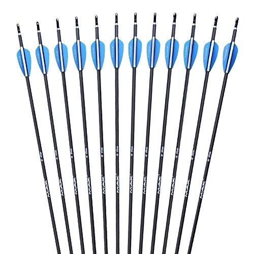 M.A.K [Carbon Arrows] 28-Inch 0.236 inch Diameter Outdoor Target Practice Archery Hunting Arrows with Adjustable Nocks for Compound & Recuve Bow(Pack of 12) - Thumbnail 2