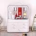 Sooyee Makeup Organizer, Modern Cosmetic Storage Holder with Handle, Make up Caddy Shelf Organization Display Boxes Case on Countertop, Waterproof, Dustproof (5 Drawers)