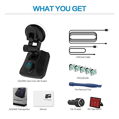 Car Dash Cam, AZDOME DVR Dashboard Hidden Camera Recorder 2.31" LCD Full HD 1440P 150° Wide Angle,Loop Recording,G-Sensor,Parking Monitor,Motion Detection with GPS