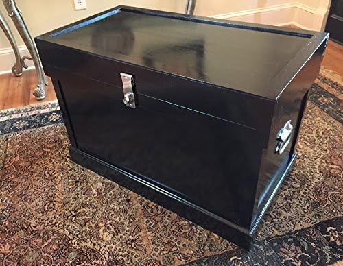 The Derby Tack Trunk - Handmade Wooden Oak Tack Storage Chest/Box - Glossy Black by Mountain Creek Woodworks