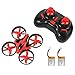 NIHUI Mini Quadcopter Drone RTF Helicopter UFO Drone with GYRO 2.4G 4CH 6 Axis AR Drone Flying RC Copter with LED Lights, Remote Control and Wind Propeller - Red (2 Battery)