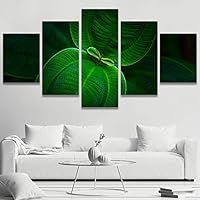 5 Panel Canvas Wall Art New Buds on The Leaves Pictures Modern Artwork for Home Decorations Ready to Hang - 60