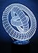 3D Ring Night Light LED Illusion Lamp Bedside Desk Table Lamp, Loveboat 7 Color Changing Lights with Acrylic Flat & ABS Base & USB Charger as Home Decor and A Best Gift (Rings-in-Rings)