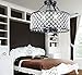 New Galaxy 4-Light Antique Black Round Metal Shade Crystal Chandelier Semi-Flush Mount Ceiling Fixture