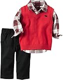 Carters Baby Boys 3-pc. Plaid Sweater Vest Set