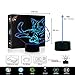 Gawell Christmas Gift Pet Cat 3D Illusion Birthday Present Beside Table Lamp, 16 Colors Changing Touch Switch Decoration Night Lamp with Remote Control Cat Lover Theme Toy