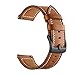BIGTANG Compatible for Garmin Vivoactive 3 Watch Band, 20mm Genuine Leather Watch Strap for Garmin Forerunner 645/Forerunner 245/Samsung Galaxy 42mm/Galaxy Watch Active 40mm Smart Watch - Brown