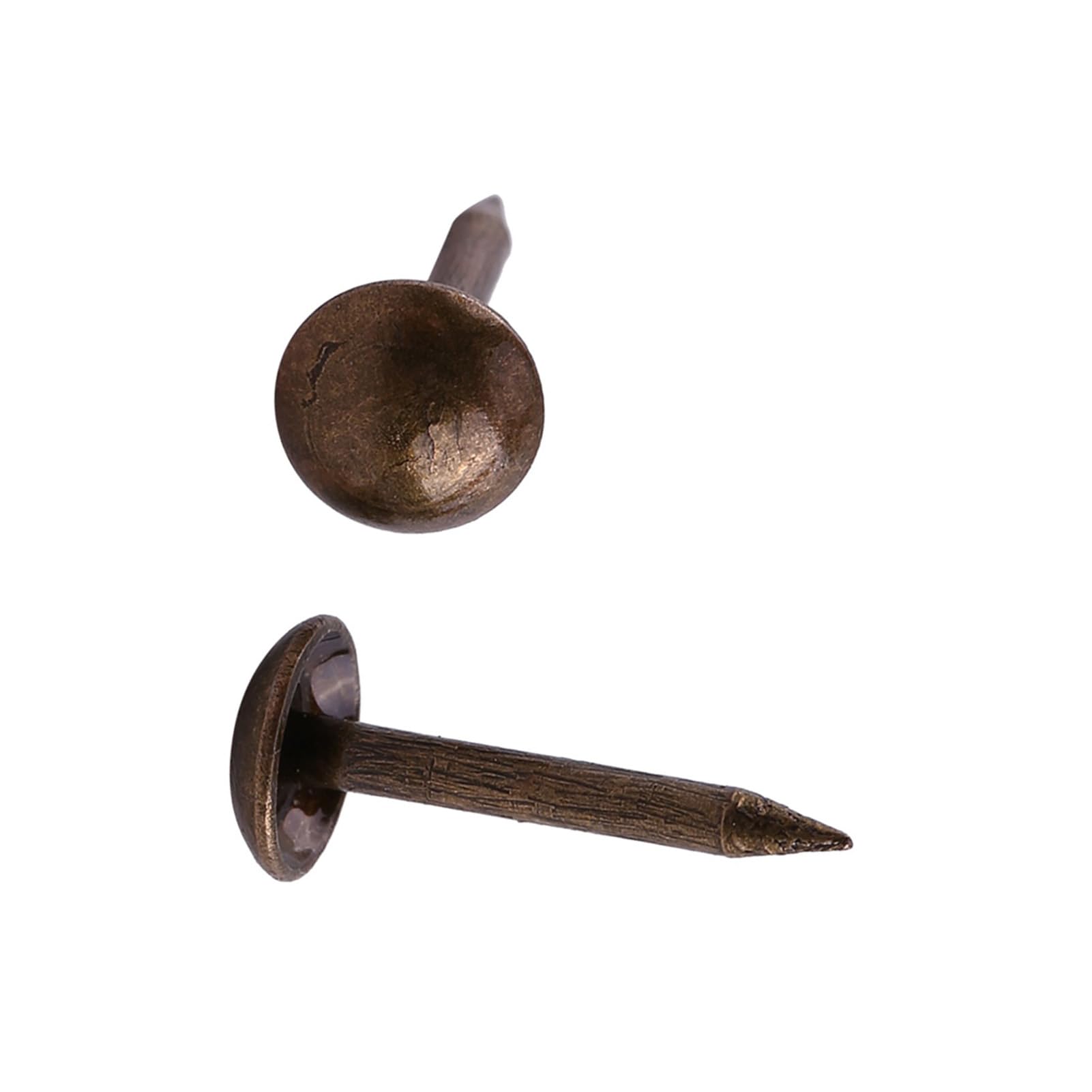 100pc Vintage Upholstery Nails Bronze Metal Tags Decorative Tack Stud for Furniture Sofa Shoe Door Map Photo Fixing(6 * 14mm)