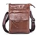 Mens Shoulder Bag, Leather Cross Body Messenger Purse Travel bag Pack Organizer
