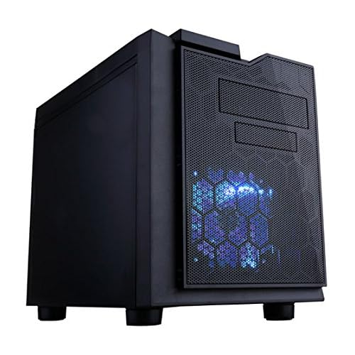 APEVIA X-QPACK3-NW-BK Micro ATX Cube Gaming/HTPC Case, Supports Video Card up to 320mm/ATX PS, USB3.0/USB2.0/HD Audio Ports, 1 x 140mm blue LED fan, Flip Open Design, Dust Filter–Black