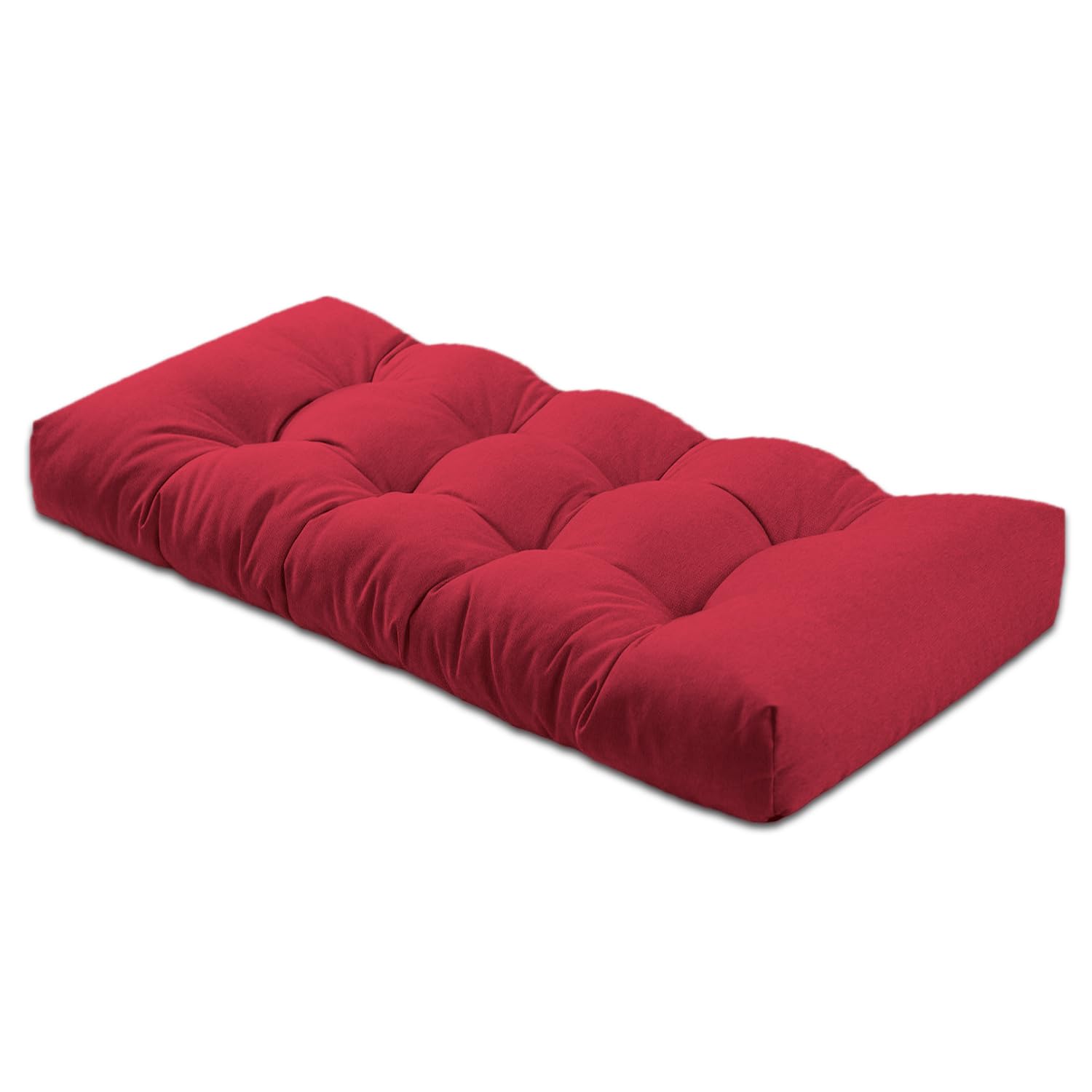 Photo 1 of ThinMay Bench Cushion 30 inches,Indoor/Outdoor Non-Slip Tufted Cushions, Premium Waterproof Linen, Soft Piano Sofa Cushions, High-Density Memory Foam(Dark Red-30x14x4in)