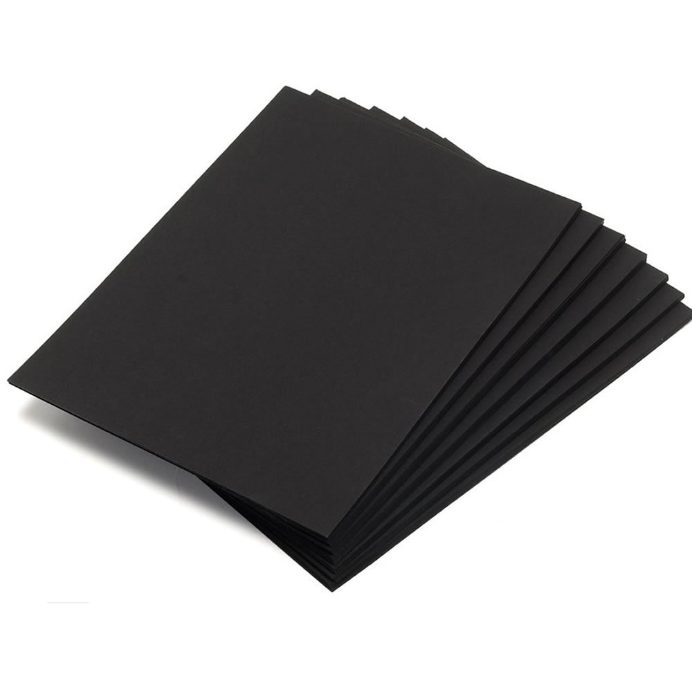 A2 100% Recycled Black Coloured Card 270gsm Thick Pack of 25 Sheets by BCreative®