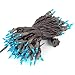 Novelty Lights 50 Feet 100 Teal Mini Christmas Lights, Brown Wire String, Traditional Vintage Brown Christmas Light, 6 Inch Spacing, Indoor/Outdoor UL Listed